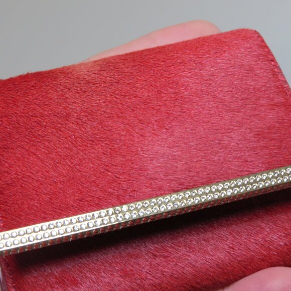 Swarovski purse red pony hair new unworn dark cherry red - Picture 7 of 7